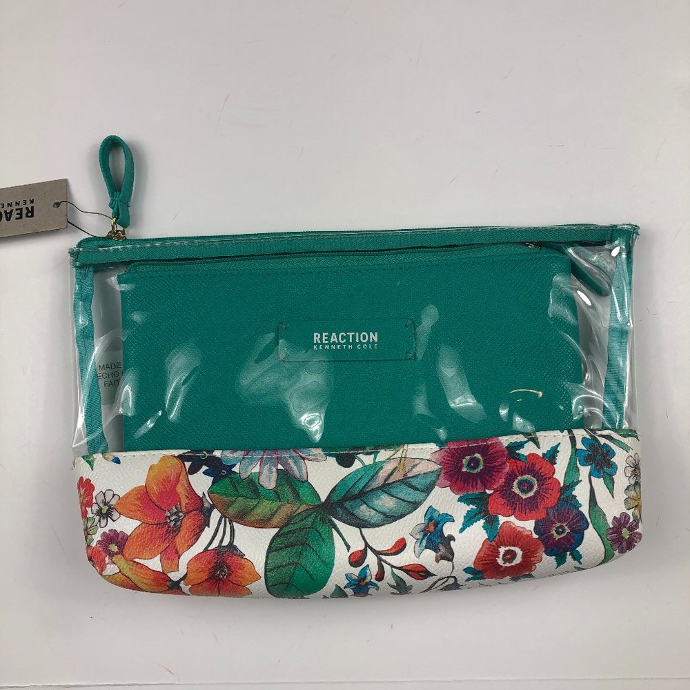 Kenneth Cole Reaction 2 Piece Travel Toiletry/Cosmetic Bags NWT Vacation Floral